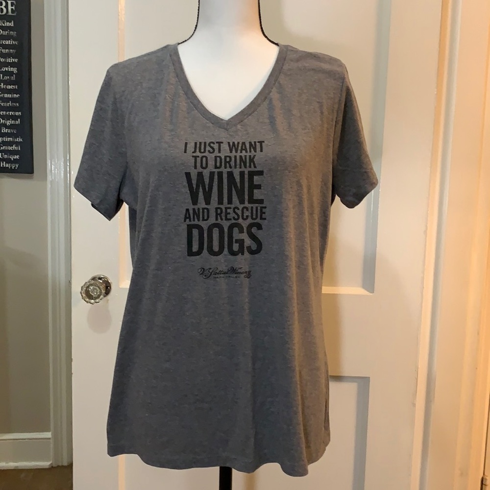 Winery Gray V-Neck T-Shirt